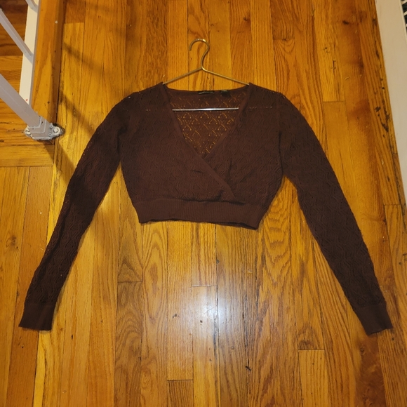 Victoria Secret Crop Pointelle Knit Sweater M - Picture 5 of 6
